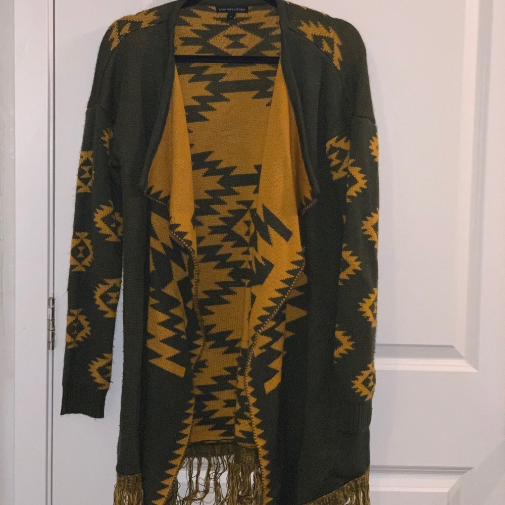 Aztec print cardigan